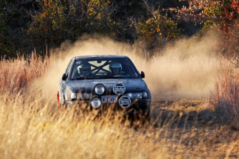 Carlson drives her Nissan Sentra SE-R to 2nd at the Rally America Nocona Stomp Rally II