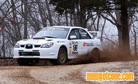 Travis Pastrana rolled his 2007 Subaru STi at 2011 100 Acre Wood