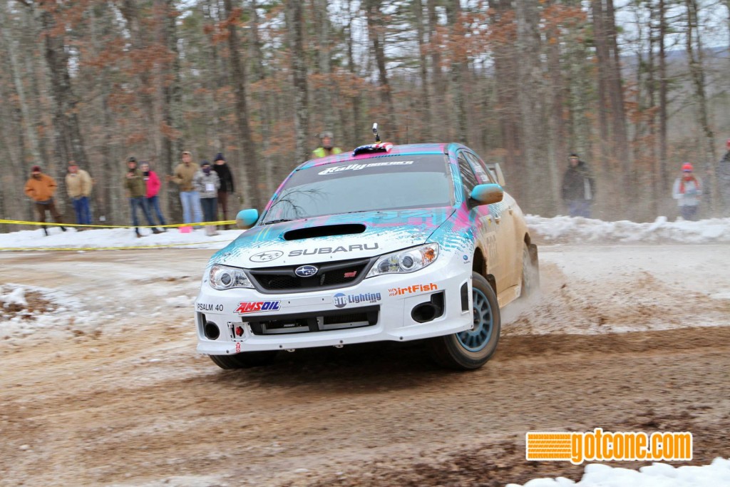 Nick Robert's Subaru STi SP Rally Car getting slideways