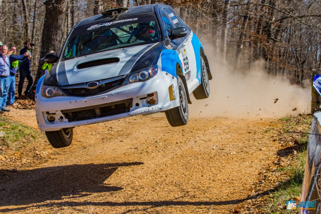 Pat Moro flying high in his SP Subaru